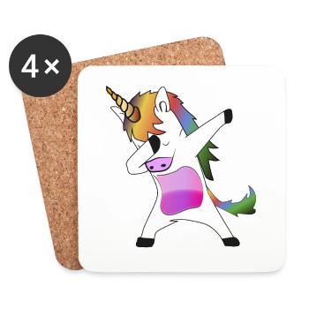 Einhorn Unicorn - Untersetzer (4er-Set) - Weiß - Vorne