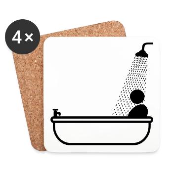 Baden - Showering - Dessous de verre (lot de 4) - blanc - Devant