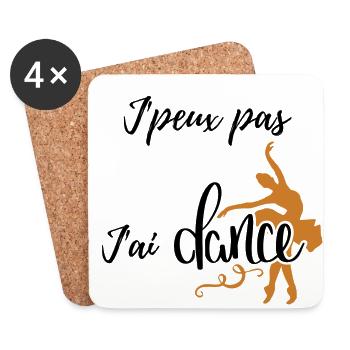 j peux pas j ai dance - Dessous de verre (lot de 4) - blanc - Devant