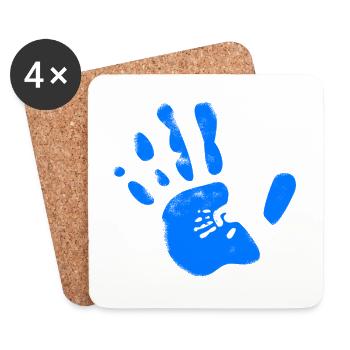 Blue hand - Dessous de verre (lot de 4) - blanc - Devant