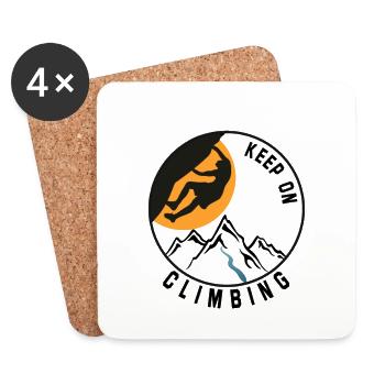 climbing, klettern, Berge - Untersetzer (4er-Set) - Weiß - Vorne