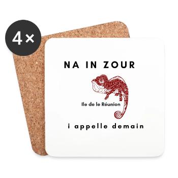 NA IN ZOUR I APPELLE DEMAIN - Dessous de verre (lot de 4) - blanc - Devant