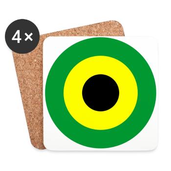 Jamaika Jamaica Reggae & Ska Mod Target - Untersetzer (4er-Set) - Weiß - Vorne