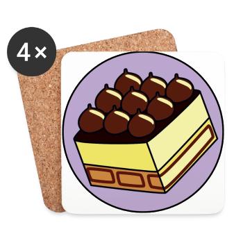 Tiramisu 1 Schichtdessert Mascarpone Lavendel - Untersetzer (4er-Set) - Weiß - Vorne