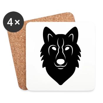 Wolf - Untersetzer (4er-Set) - Weiß - Vorne