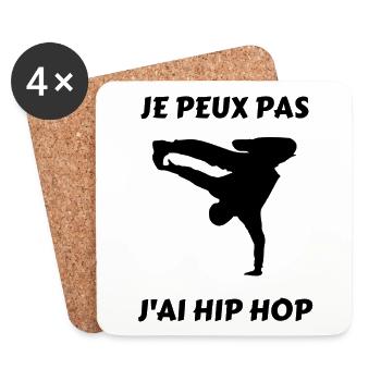 Je peux pas j'ai hip hop - Dessous de verre (lot de 4) - blanc - Devant