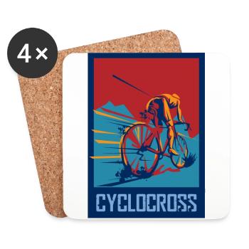 Cyclocross Fahrrad Geschenk Rennrad Cross Belgian - Untersetzer (4er-Set) - Weiß - Vorne