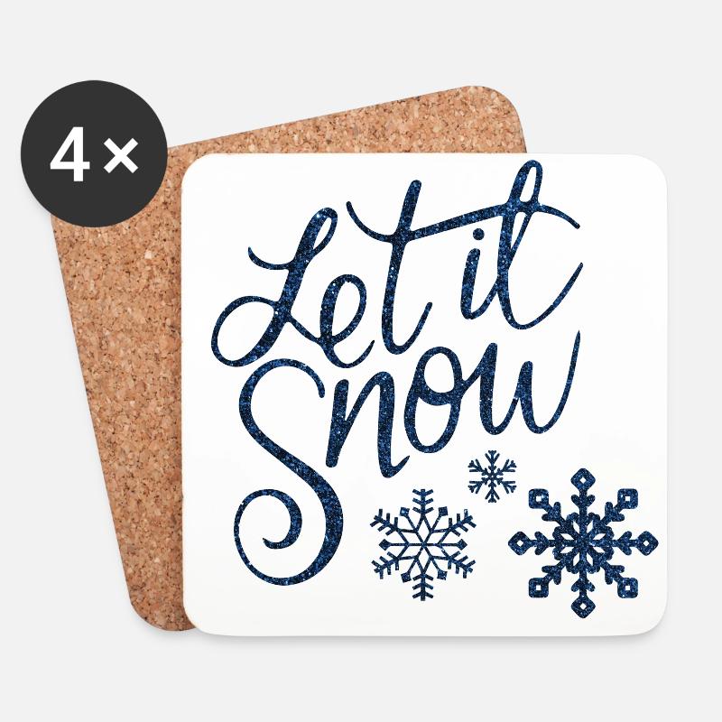 Let it snow - Untersetzer (4er-Set) - Weiß