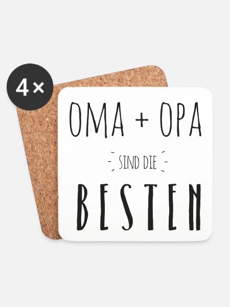 Oma und Opa sind die besten - Untersetzer (4er-Set) - Weiß