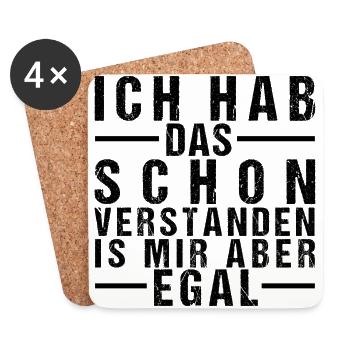 Mir Egal Lustige Sprüche Sarkamus Humor Geschenk - Untersetzer (4er-Set) - Weiß - Vorne