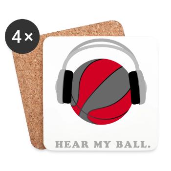 Basketball headphones hear my ball - Coasters (set of 4) - white - Front