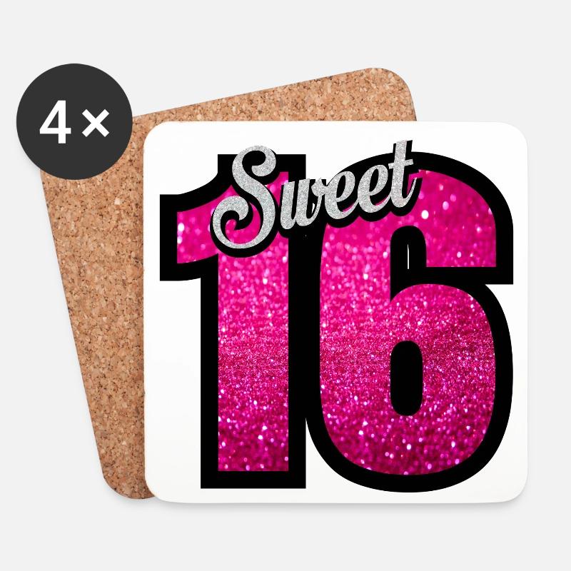 Sweet 16 - Untersetzer (4er-Set) - Weiß