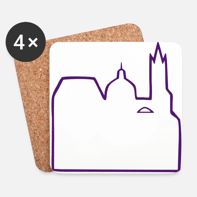 Aachener Dom Aachen - Untersetzer (4er-Set) - Weiß