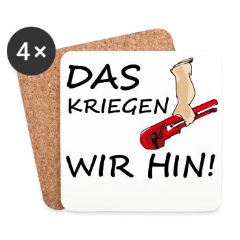 Das kriegen wir hin! black - Untersetzer (4er-Set) - Weiß - Vorne