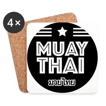 Muay Thai - Untersetzer (4er-Set) - Weiß - Vorne