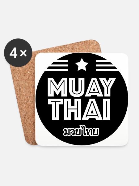 Muay Thai - Coasters (set of 4) - white