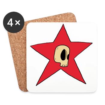 Star totenkopf skull redstar geschenk - Untersetzer (4er-Set) - Weiß - Vorne