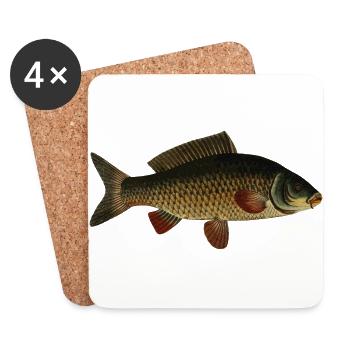Carp Fish - Coasters (set of 4) - white - Front