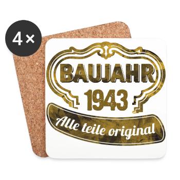 1943 Baujahr Alle Teile Orginal - Untersetzer (4er-Set) - Weiß - Vorne