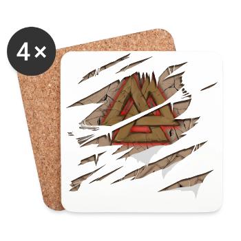 Vikings Odin's sign - Coasters (set of 4) - white - Front