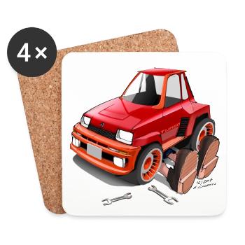 Marcel & his Hot Hatch - Coasters (set of 4) - white - Front