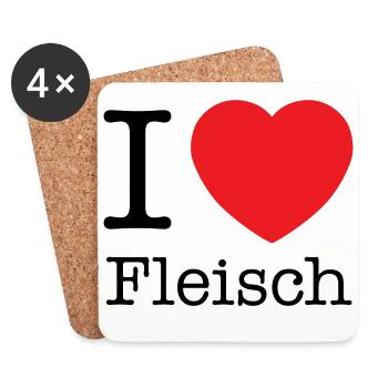 Fleisch - Untersetzer (4er-Set) - Weiß - Vorne