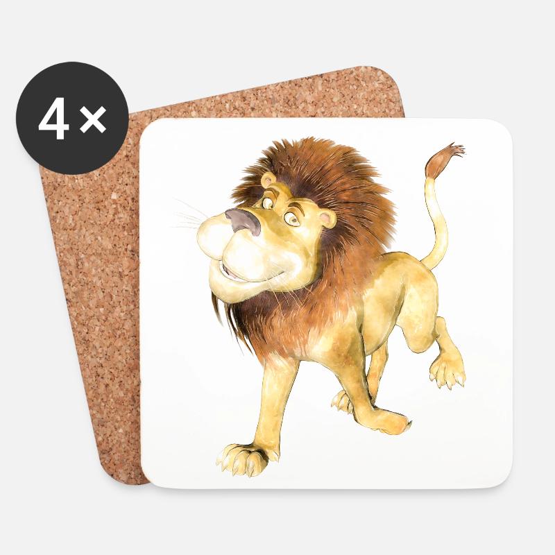 Lion Sami by Sabina Elisabeth Design - Untersetzer (4er-Set) - Weiß
