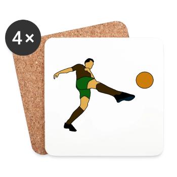 Fußballmotiv für Fußballfans Geschenk - Untersetzer (4er-Set) - Weiß - Vorne