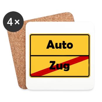 Führerschein Geschenk im Ortsschild Design! - Untersetzer (4er-Set) - Weiß - Vorne