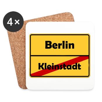 Umzug nach Berlin! Ortsschild Design. - Untersetzer (4er-Set) - Weiß - Vorne