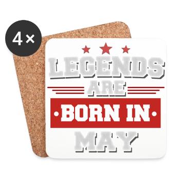 Legend are born in May - Untersetzer (4er-Set) - Weiß - Vorne