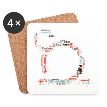 Cloud Agile Project Management - Coasters (set of 4) - white - Front