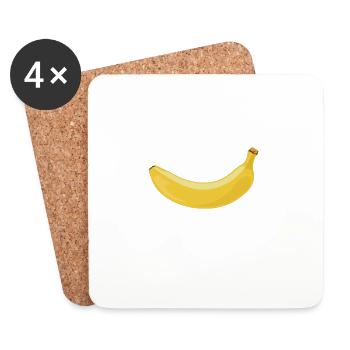 Warum ist die Banane krumm? Frage und Antworten - Untersetzer (4er-Set) - Weiß - Vorne