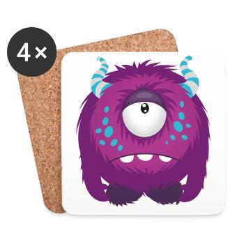 Süßes kleines trauriges Monster - Untersetzer (4er-Set) - Weiß - Vorne