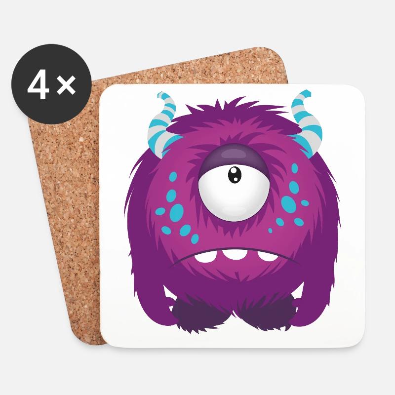 Süßes kleines trauriges Monster - Untersetzer (4er-Set) - Weiß