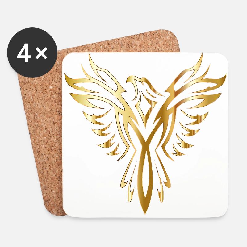 Phoenix Phönix - Untersetzer (4er-Set) - Weiß