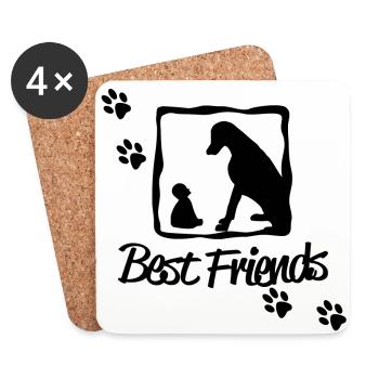 meilleurs amis - Dessous de verre (lot de 4) - blanc - Devant