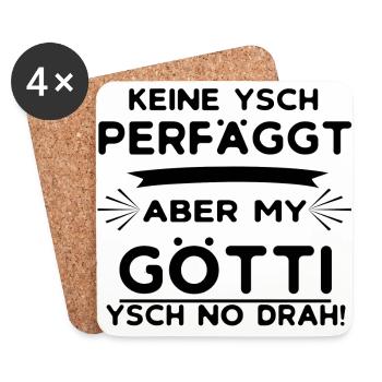 Keiner ist Perfektaber My Götti - Untersetzer (4er-Set) - Weiß - Vorne