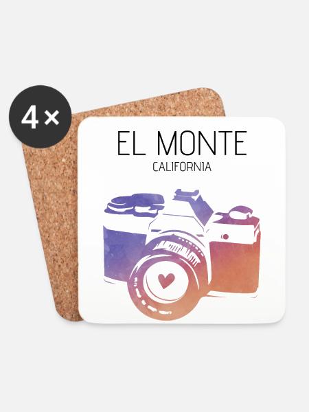 Kamera El Monte California - Untersetzer (4er-Set) - Weiß