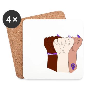 Feminismus - Untersetzer (4er-Set) - Weiß - Vorne