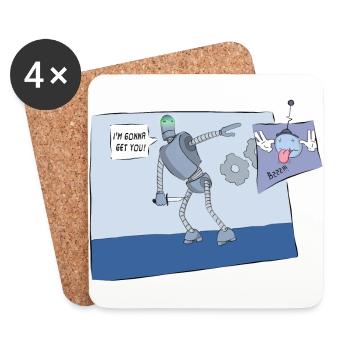 Silly Robots - Coasters (set of 4) - white - Front