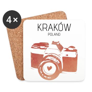 Camera Kraków - Coasters (set of 4) - white - Front