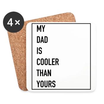 My dad is cooler, my dad is a cool gift - Coasters (set of 4) - white - Front