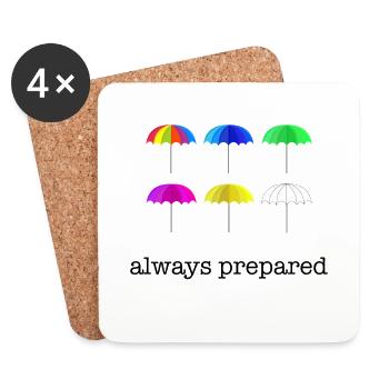 Regenschirme Herbst Geschenkidee - Untersetzer (4er-Set) - Weiß - Vorne
