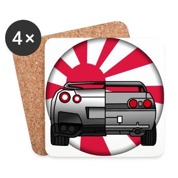 Japanese GTR skyline old and new - Coasters (set of 4) - white - Front