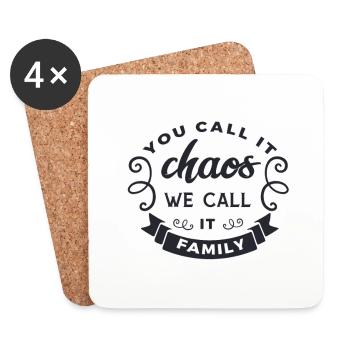 Vous appelez le chaos que nous appelons la famille - Dessous de verre (lot de 4) - blanc - Devant