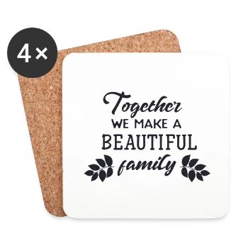 Together we make a beautiful family - Coasters (set of 4) - white - Front