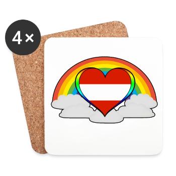 Gift Rainbow Pride Pride Austria - Coasters (set of 4) - white - Front