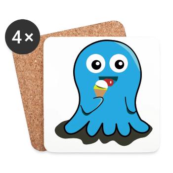 Geist Eis essen Geschenk Kinder witzig lecker - Untersetzer (4er-Set) - Weiß - Vorne