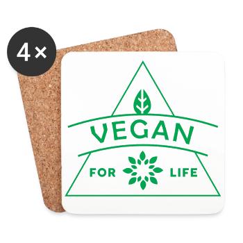 vegan Geschenk - Untersetzer (4er-Set) - Weiß - Vorne